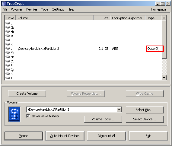 TrueCrypt GUI